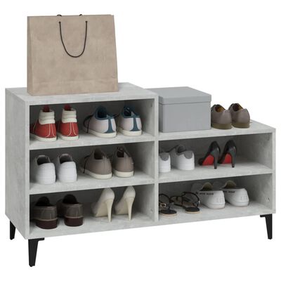 vidaXL Shoe Cabinet Concrete Grey 102x36x60 cm Engineered Wood