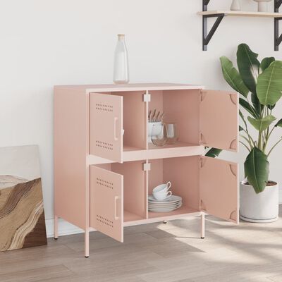 vidaXL Sideboard Pink 68x39x79 cm Steel