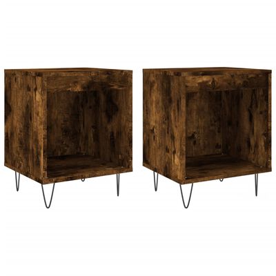 vidaXL Bedside Cabinets 2 pcs Smoked Oak 40x35x50 cm Engineered Wood