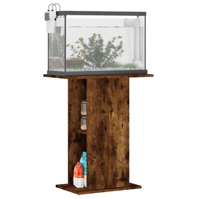 vidaXL Aquarium Stand Smoked Oak 60.5x36x72.5 cm Engineered Wood