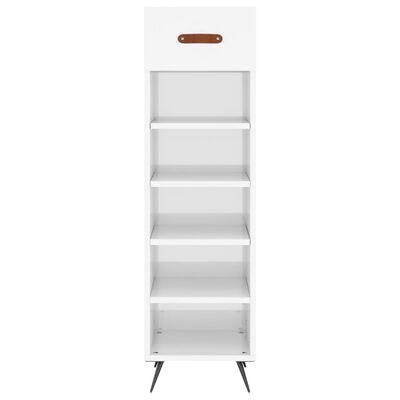 vidaXL Shoe Cabinet High Gloss White 30x35x105 cm Engineered Wood