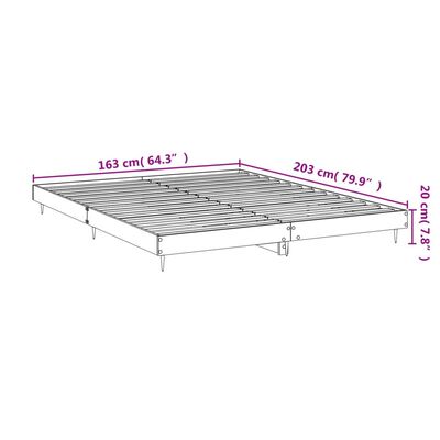 vidaXL Bed Frame without Mattress Brown Oak 160x200 cm Engineered Wood