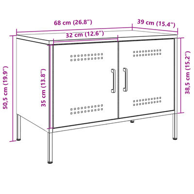 vidaXL TV Cabinet Olive Green 68x39x50.5 cm Steel