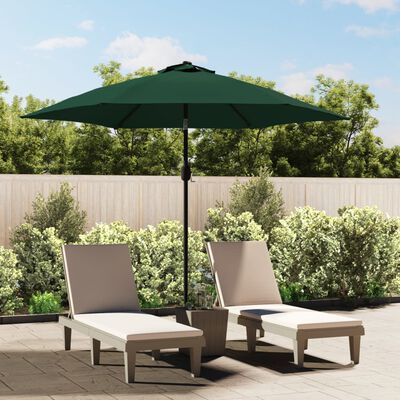 vidaXL LED Cantilever Garden Parasol 3 m Green