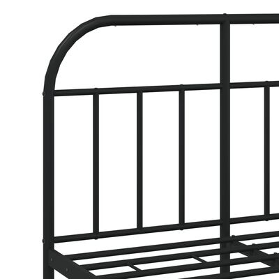 vidaXL Metal Bed Frame without Mattress with Footboard Black 120x200 cm