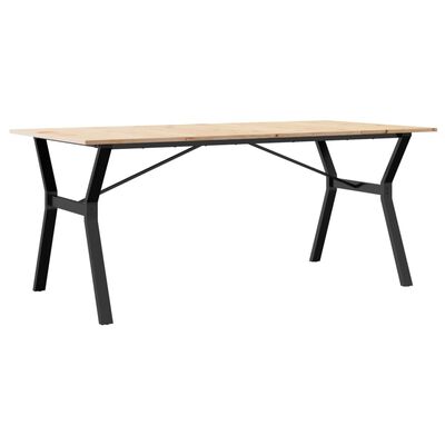 vidaXL Dining Table Y-Frame 180x90x75 cm Solid Wood Pine and Cast Iron