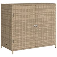 vidaXL Garden Storage Cabinet Beige 83x45x76 cm Poly Rattan