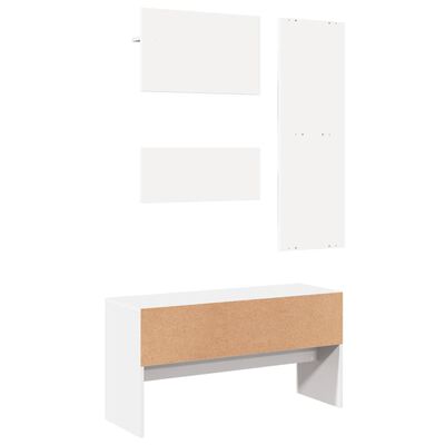 vidaXL 4 Piece Hallway Furniture Set White Engineered Wood