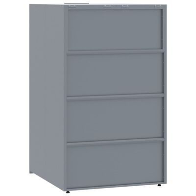 vidaXL Wheelie Bin Storage for 6 Bins Grey 414x79x117 cm Steel