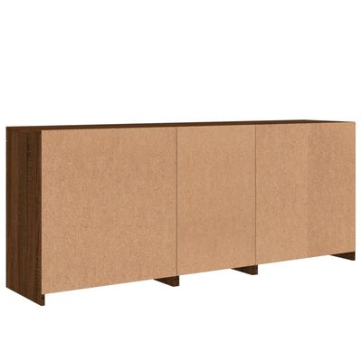 vidaXL Sideboard with LED Lights Brown Oak 162x37x67 cm