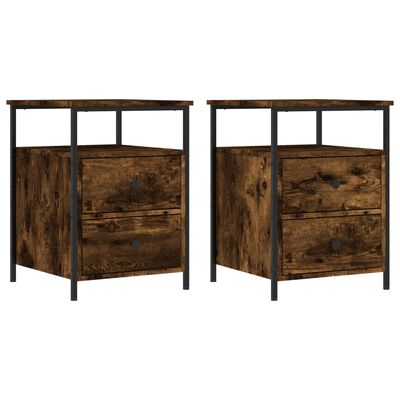 vidaXL Bedside Cabinets 2 pcs Smoked Oak 44x45x60 cm Engineered Wood