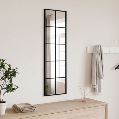 vidaXL Wall Mirror Black 30x100 cm Rectangle Iron