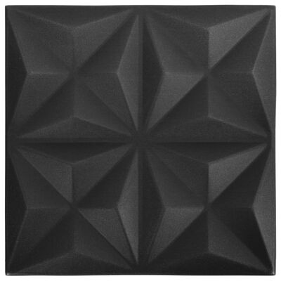 vidaXL 3D Wall Panels 48 pcs 50x50 cm Origami Black 12 m²