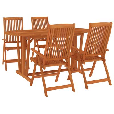 vidaXL 5 Piece Garden Dining Set Solid Wood Eucalyptus