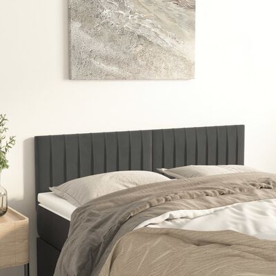 vidaXL Headboards 2 pcs Dark Grey 72x5x78/88 cm Velvet