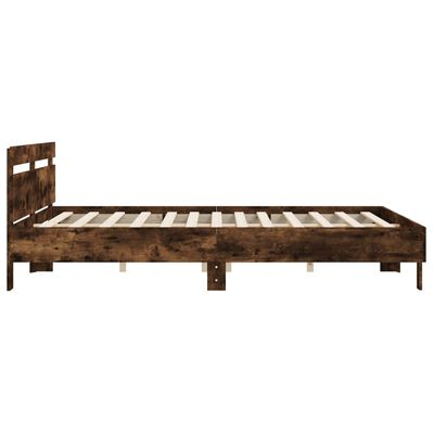 vidaXL Bed Frame without Mattress Smoked Oak 160x200 cm