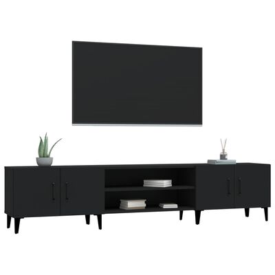 vidaXL TV Cabinet Black 180x31.5x40 cm Engineered Wood