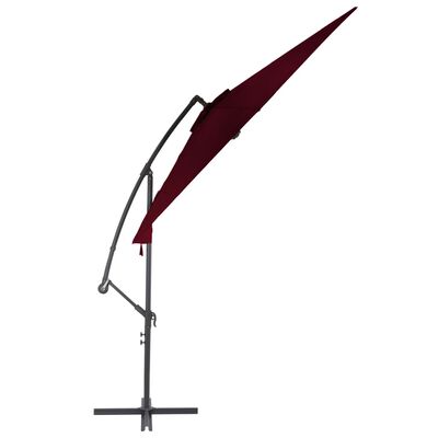 vidaXL Cantilever Garden Parasol with Aluminium Pole Bordeaux Red 300 cm