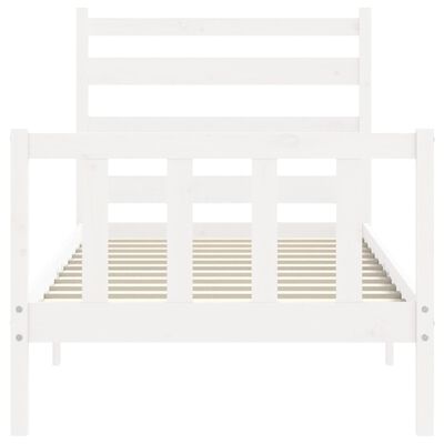 vidaXL Bed Frame without Mattress White 90x190 cm Single Solid Wood Pine