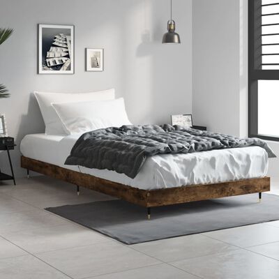 vidaXL Bed Frame without Mattress Smoked Oak 100x200 cm Engineered Wood