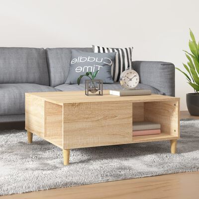 vidaXL Coffee Table Sonoma Oak 80x80x36.5 cm Engineered Wood