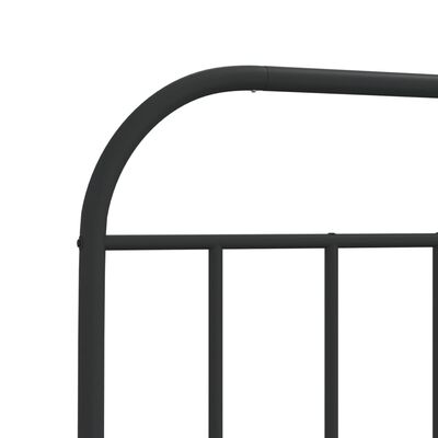 vidaXL Metal Bed Frame without Mattress with Headboard Black 75x190 cm Small Single