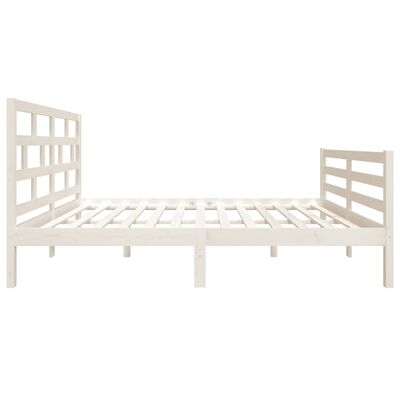 vidaXL Bed Frame without Mattress White Double Solid Wood