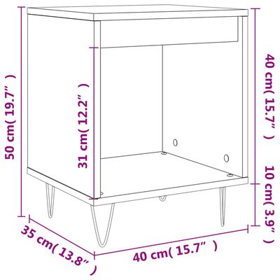 vidaXL Bedside Cabinets 2 pcs White 40x35x50 cm Engineered Wood