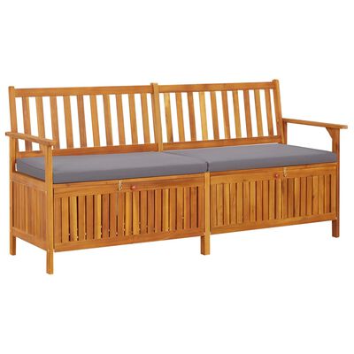 vidaXL Storage Bench with Cushion 170 cm Solid Wood Acacia