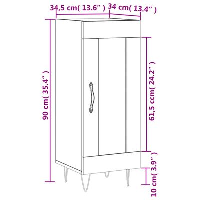 vidaXL Sideboard Sonoma Oak 34.5x34x90 cm Engineered Wood