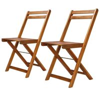 vidaXL Outdoor Bistro Chairs 2 pcs Solid Acacia Wood