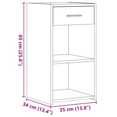 vidaXL Bedside Cabinets 2 pcs Brown Oak 35x34x65 cm Engineered Wood