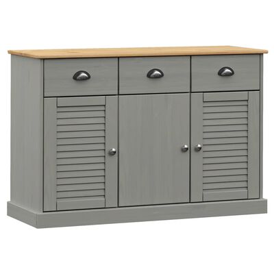 vidaXL Sideboard with Drawers VIGO 113x40x75 cm Grey Solid Wood Pine