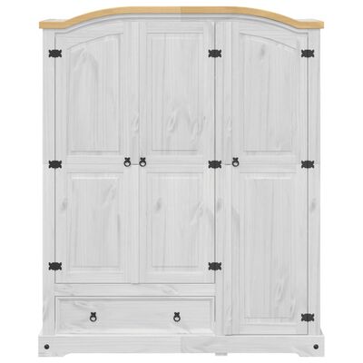 vidaXL Wardrobe Corona White 151.5x52x186 cm Solid Wood Pine