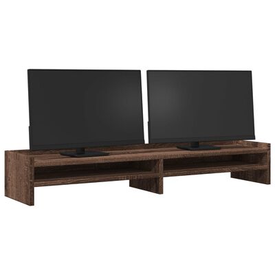 vidaXL Monitor Stand Brown Oak 100x24x16 cm Engineered Wood