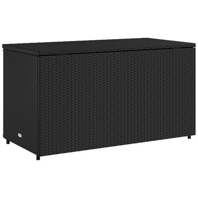 vidaXL Garden Storage Cabinet Black 110x55x60.5 cm Poly Rattan