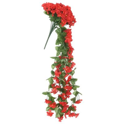 vidaXL Christmas Flower Garlands 3 pcs Red 85 cm