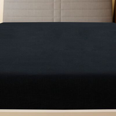 vidaXL Jersey Fitted Sheets 2 pcs Black 140x200 cm Cotton