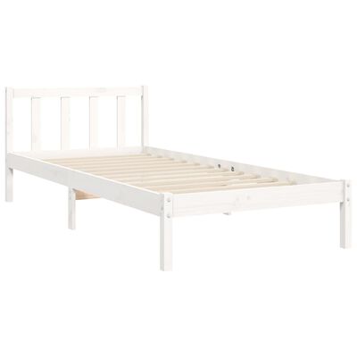 vidaXL Bed Frame without Mattress White 90x200 cm Solid Wood Pine