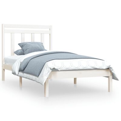 vidaXL Bed Frame without Mattress White 90x190 cm Single Solid Wood