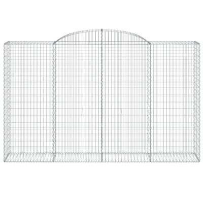 vidaXL Arched Gabion Basket 300x50x180/200 cm Galvanised Iron