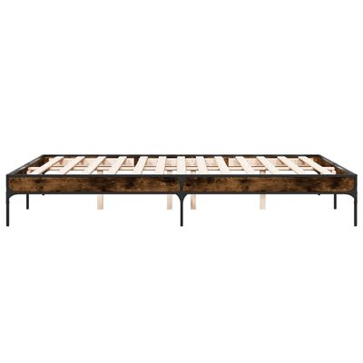 vidaXL Bed Frame without Mattress Smoked Oak 140x200 cm