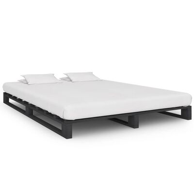 vidaXL Pallet Bed Frame without Mattress Grey 120x200 cm Solid Wood