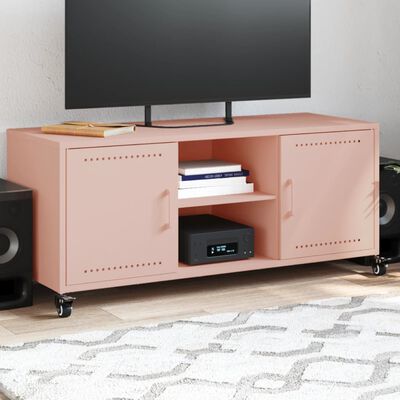 vidaXL TV Cabinet Pink 100.5x39x43.5 cm Steel