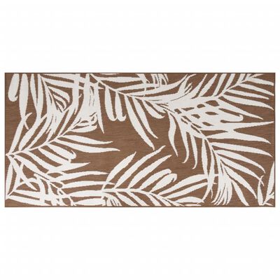 vidaXL Outdoor Rug Brown and White 80x150 cm Reversible Design