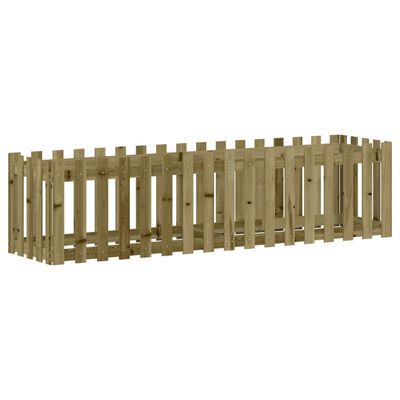 vidaXL Garden Raised Bed with Fence Design 200x50x50 cm Impregnated Wood Pine