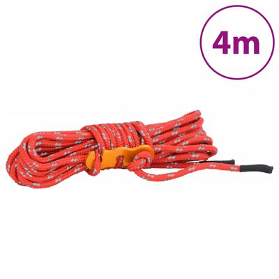 vidaXL Tent Guy Ropes with Spanners Reflective 8 pcs 4 m 4 mm