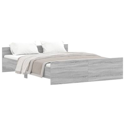 vidaXL Bed Frame without Mattress Grey Sonoma 160x200 cm