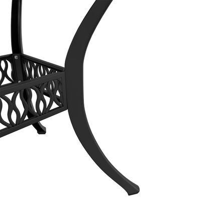 vidaXL Garden Table Black Ø90x75 cm Cast Aluminium