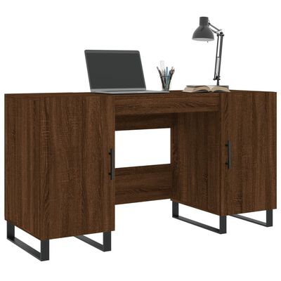 vidaXL Desk Brown Oak 140x50x75 cm Engineered Wood